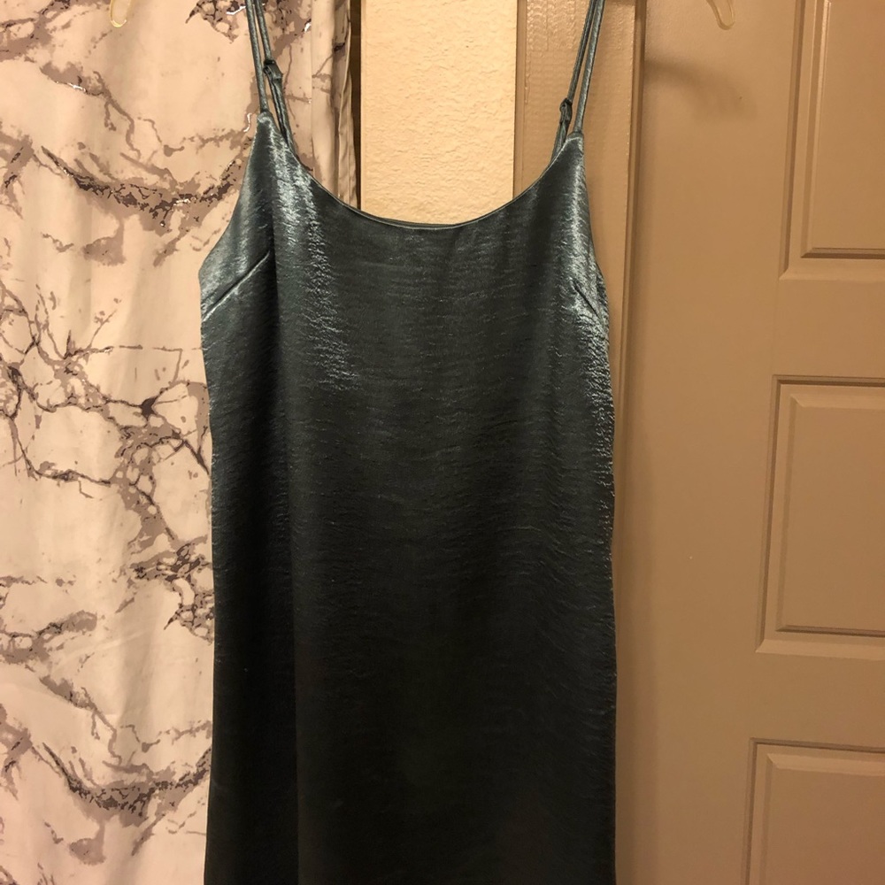 Blue satin urban outfitters dress